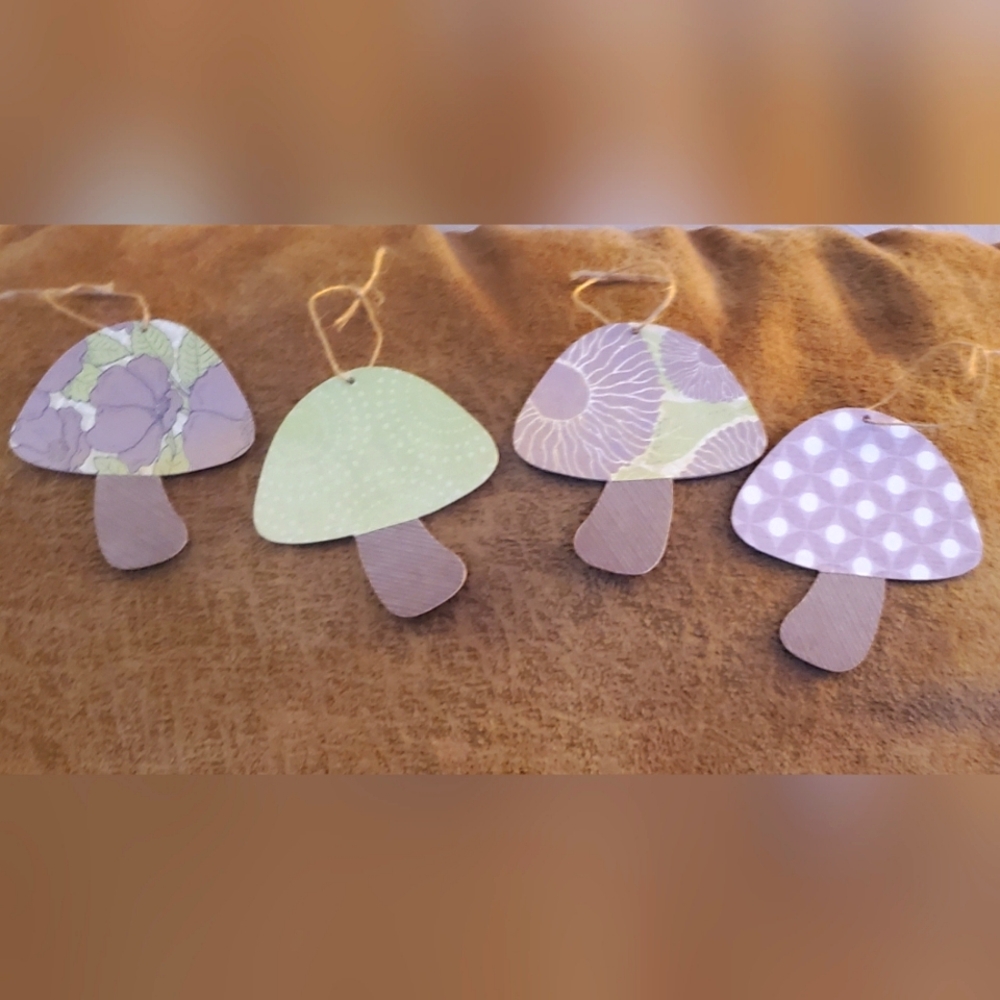 Antler Haven Designs Hanging Mushroom Ornaments Set of 4